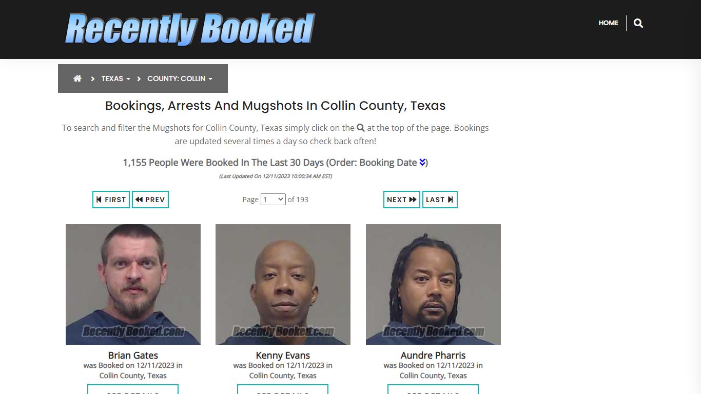 Recent bookings, Arrests, Mugshots in Collin County, Texas